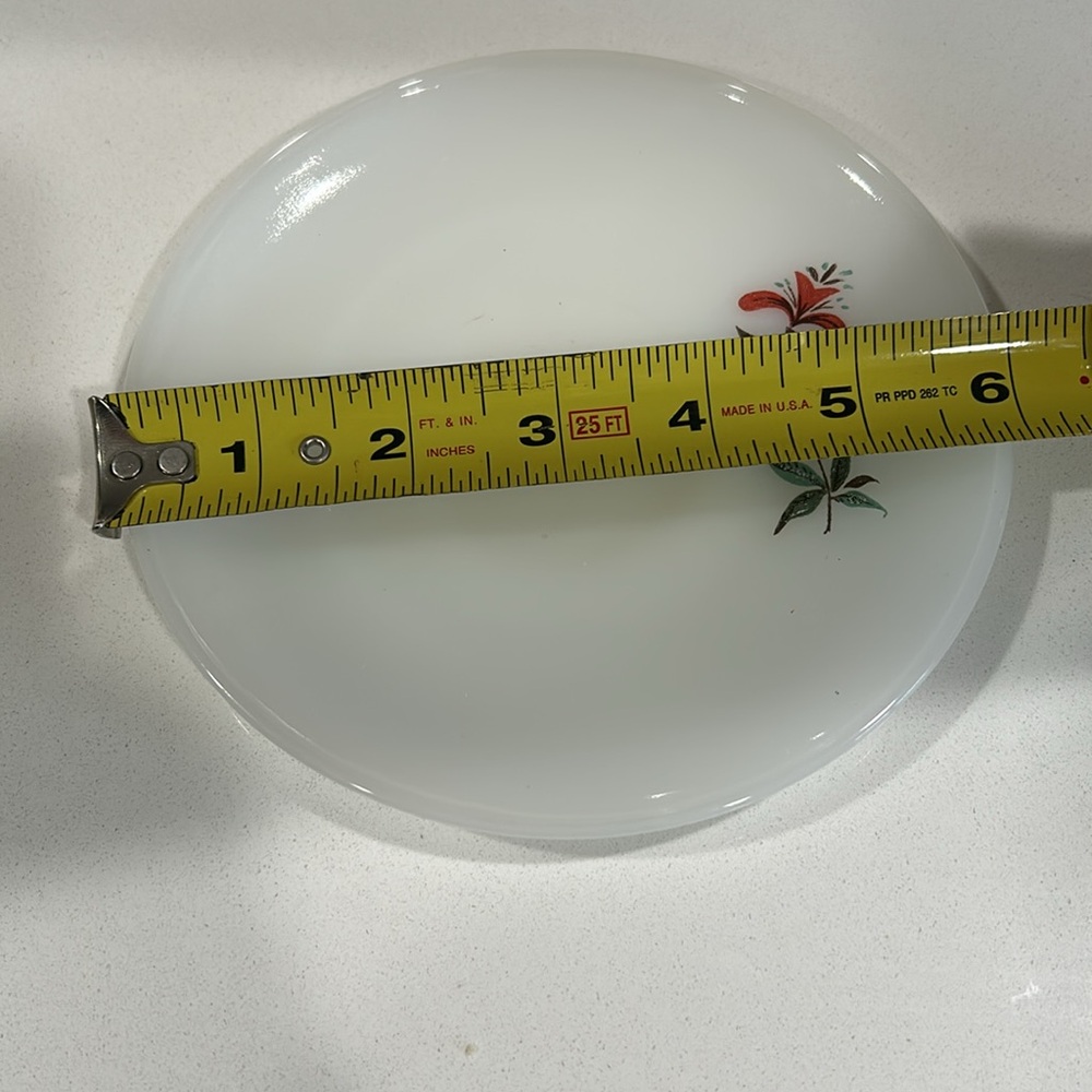 Set of 4 Rare Fire King Oven Ware Honeysuckle Saucers - Picture 4 of 5